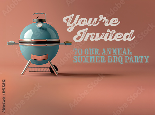  invite to an annual summer bbq party, festive, food, bbq, bar-b-q, cooking, summer time