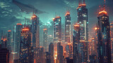 abstract futuristic city. beautiful city images concept.