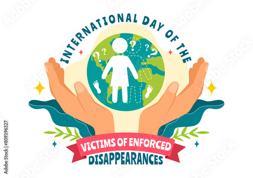 International Day of the Victims of Enforced Disappearances Vector Illustration on August 30 with Missing Person or Lost People in Flat Background