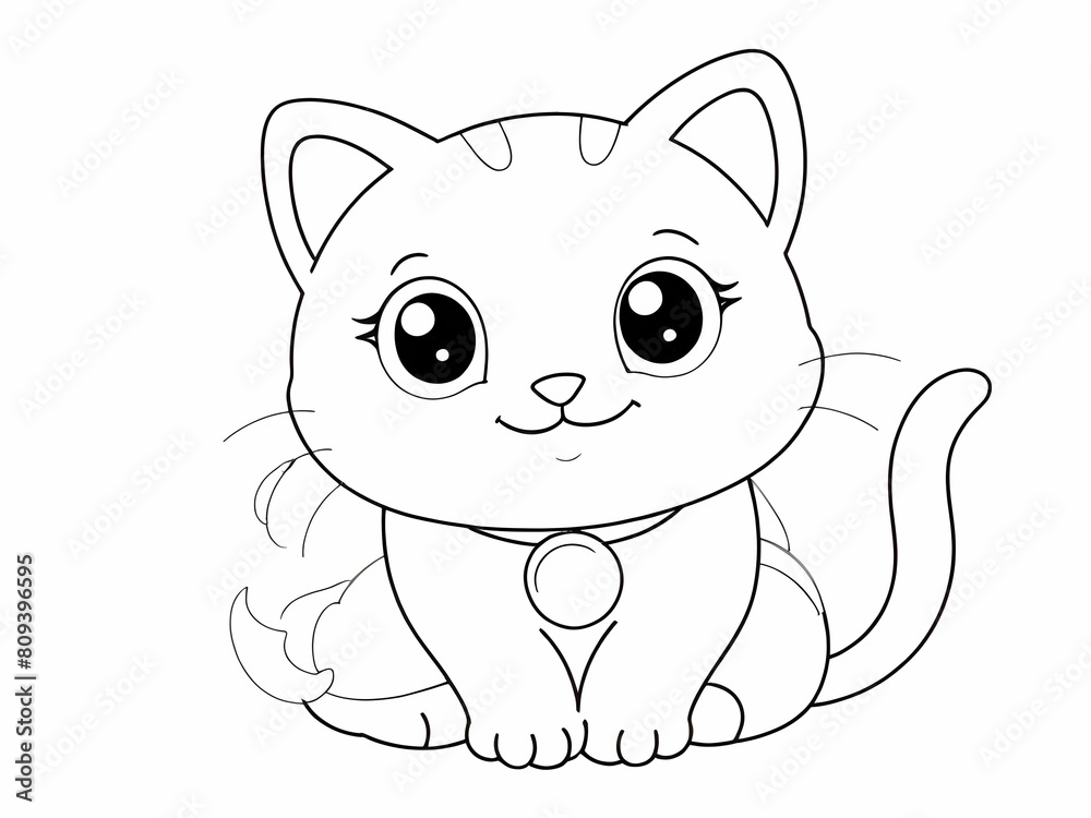 Cute kitten drawing coloring book Cute kitten drawing coloring book