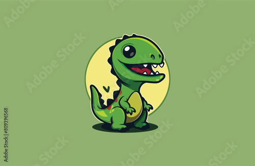 Dino vector illustration flat design logo