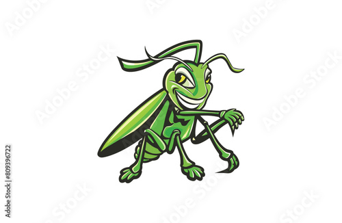 Grasshopper vector illustration flat design logo