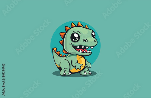 Dino vector illustration flat design logo