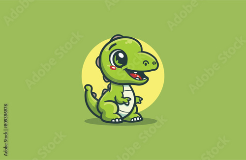 Dino vector illustration flat design logo