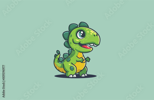 Dino vector illustration flat design logo