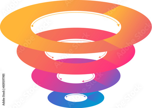 Funnel layered circle rings
