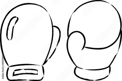 筆書きスポーツ用品イラスト　グローブ