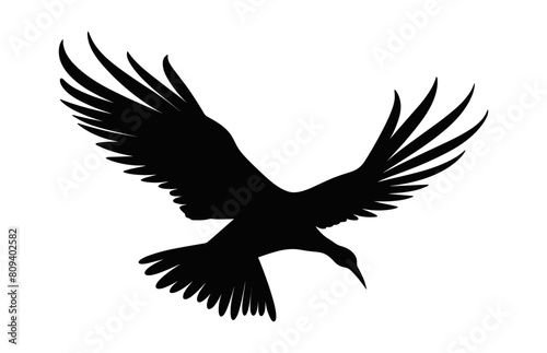 Flying Big Bird Silhouette black Vector, A Flying Bird Silhouette Clip art © Gfx Expert Team