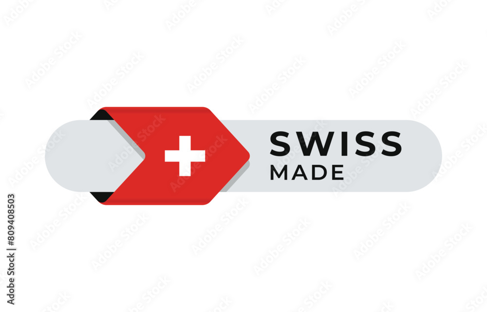 Made in Swiss vector label with arrow flag icon and round frame. for logo, label, insigna, seal, tag, sign, seal, symbol, badge, stamp, sticker, emblem, banner, design
Made in Swiss vector label with arrow flag icon and round frame. for logo, label, insigna, seal, tag, sign, seal, symbol, badge, stamp, sticker, emblem, banner, design