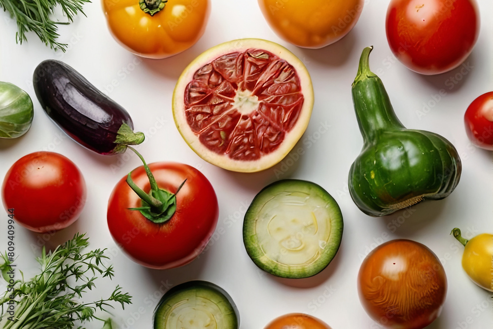 colorful vegetables and fruits. colorful vegetables and fruits.