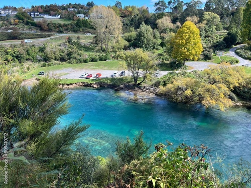 Waikato River, Huka Falls Walkway, Taupo, North Island of New Zealand