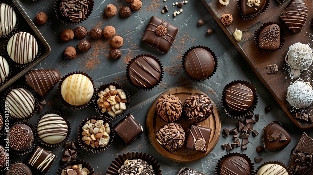 Chocolate Delights: Tempting displays of decadent chocolates to celebrate the blissful World Chocolate Day festivities. Chocolate Delights: Tempting displays of decadent chocolates to celebrate the blissful World Chocolate Day festivities.