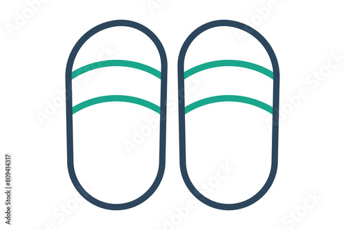 slippers icon. icon related to textile. line icon style. textile element illustration