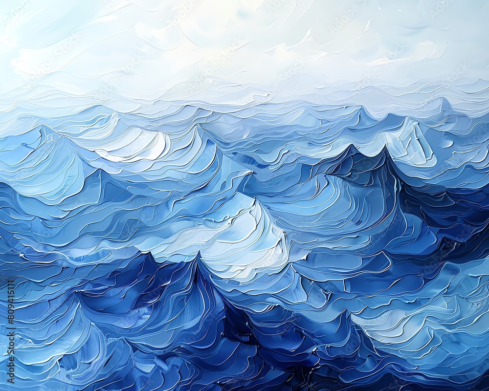 Gentle waves of blue and white mimicking the sky, ideal for a peaceful and airy feel