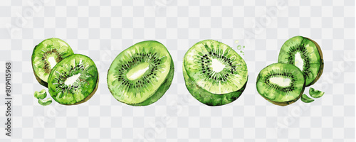 Kiwi watercolor isolated graphic transparent