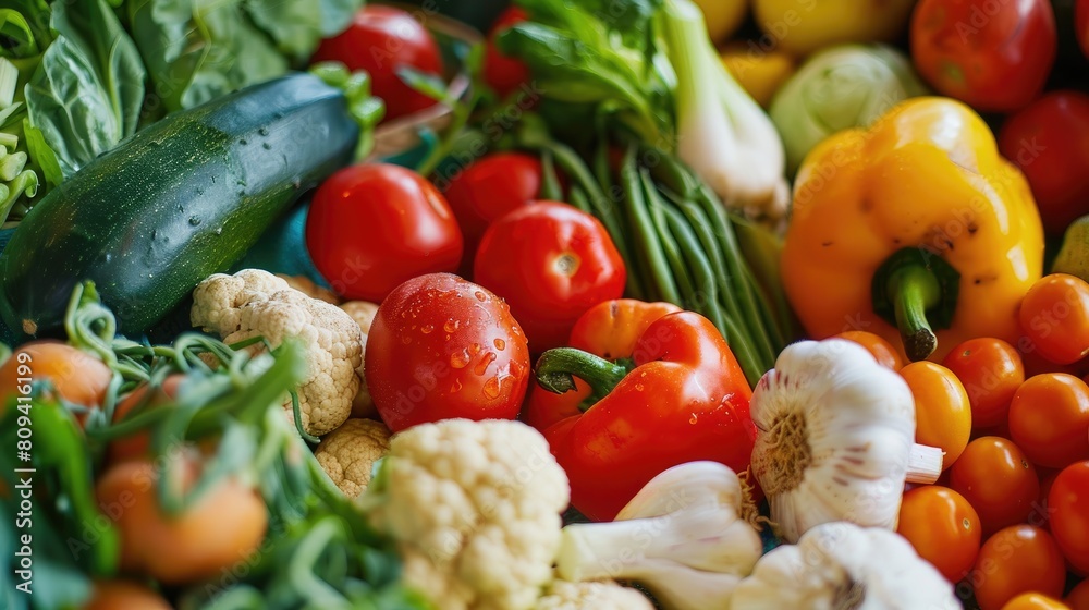 Variety of fresh organic vegetables in a detox diet from the local market Variety of fresh organic vegetables in a detox diet from the local market