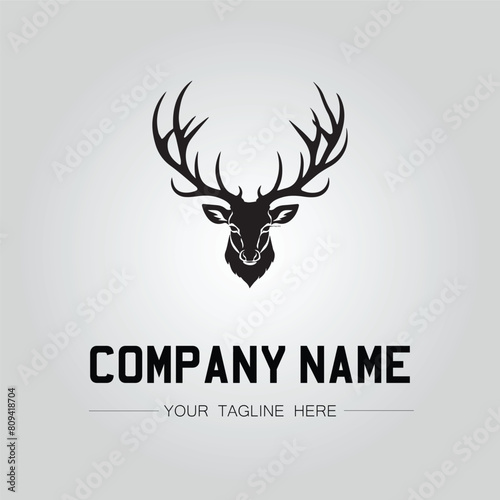 Deer Head silhouette symbol for logo company vector image on the white background  © Woni