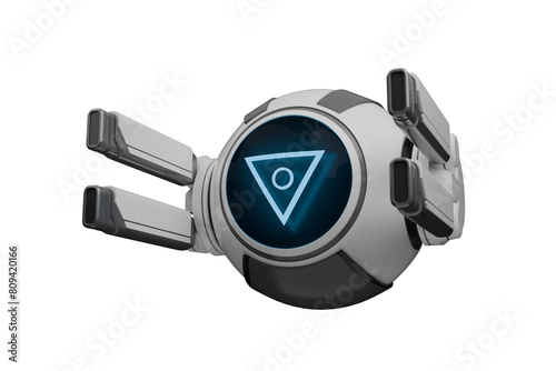 Spherical drone, 3D illustration, not AI generated