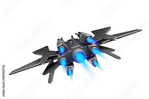 Futuristic spaceship, 3D illustration, not AI generated