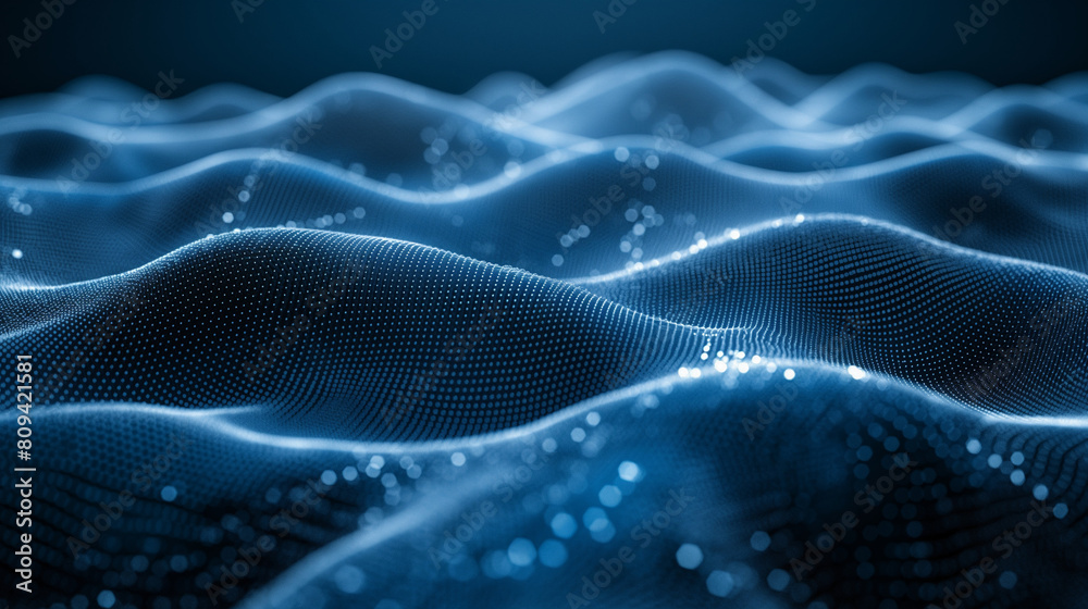 Cyber big data flow. Blockchain data fields. Network line connect stream. Concept of AI technology, digital communication, science research,