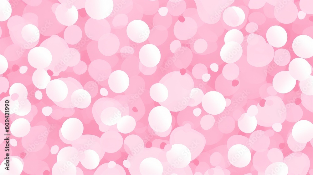 Pink and white background filled with numerous bubbles scattered across the frame