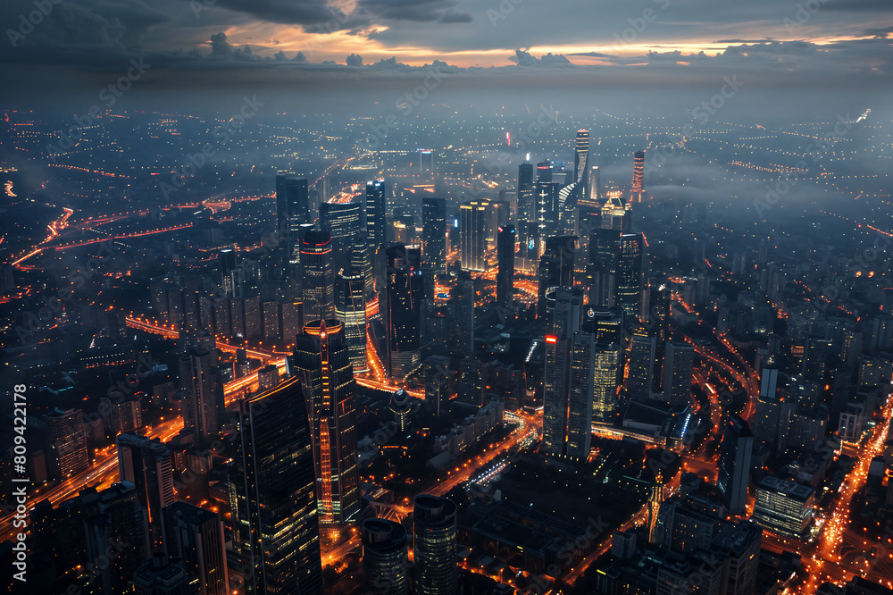 Naklejka premium City Night View