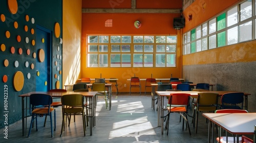 Within the walls of the classroom, desks and chairs offer a sense of stability and order, encouraging students to focus and engage in their studies.