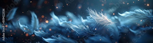 3D abstract feathers floating gently, suitable for light and delicate design projects photo