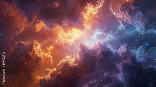 3D cosmic nebula formations  perfect for space exploration and astronomy themes