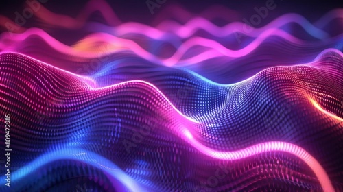 3D neon abstract patterns on a dark backdrop, suitable for vibrant nightlife and entertainment visuals photo