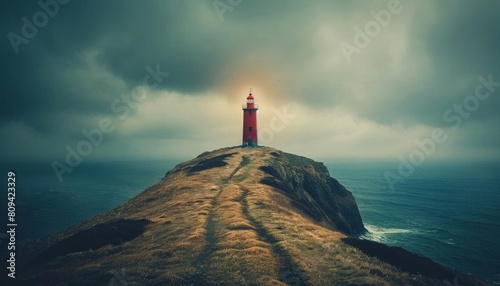 A beacon atop a hill, embodying guidance, warning, and visibility photo