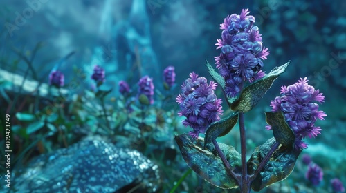 Purple Flowers Known as Waterkanon Watrakanu Minnieroot Iron Root Feverroot and Popping Pod photo