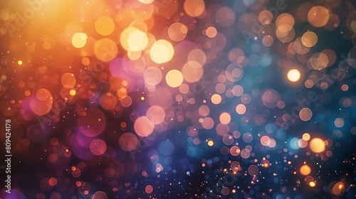 Bokeh light effect on a blurred background, suitable for luxury and festive event themes photo