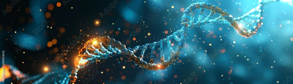 Digital DNA helix, ideal for biotechnology and genetic engineering backgrounds Digital DNA helix, ideal for biotechnology and genetic engineering backgrounds