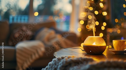 Warm aesthetic evening candlelight shines giving a romantic atmosphere