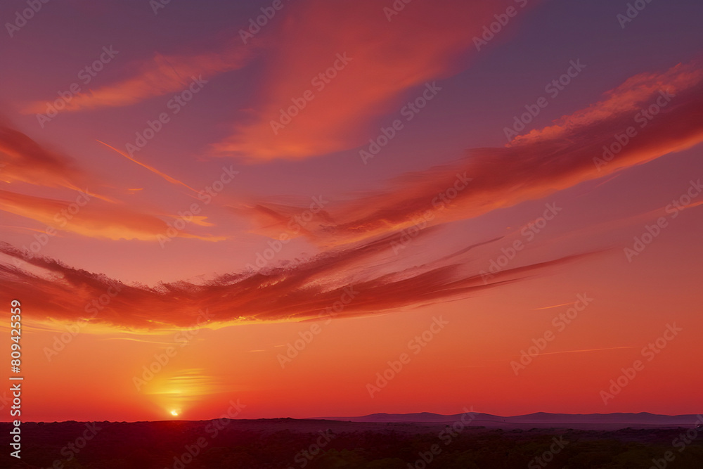Fiery Sunset: A photorealistic sunset sky. Fiery Sunset: A photorealistic sunset sky.