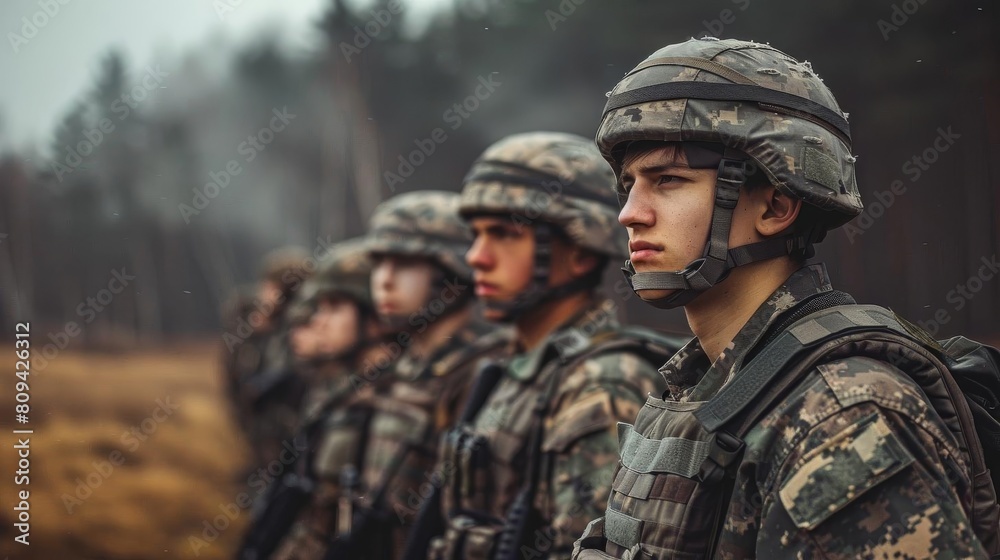 Fototapeta premium Military officer training exercise, exemplifying discipline and strategic leadership
