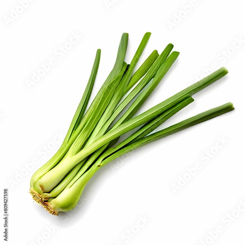 Leek vegetable on white background  Ai generated