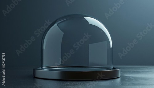 Round podium under a glass dome, ideal for fragile or valuable items that require protection