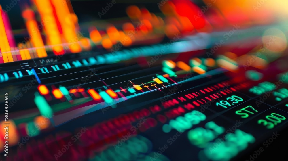 Stock market graph with Fibonacci retracement levels, ideal for ...