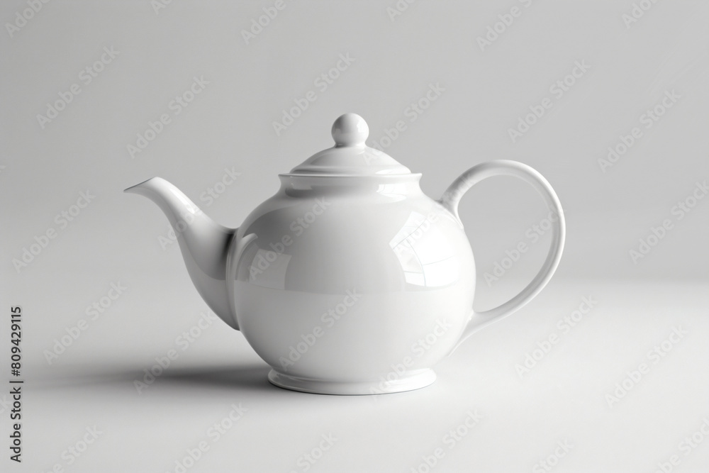 a white teapot with a lid on a table a white teapot with a lid on a table