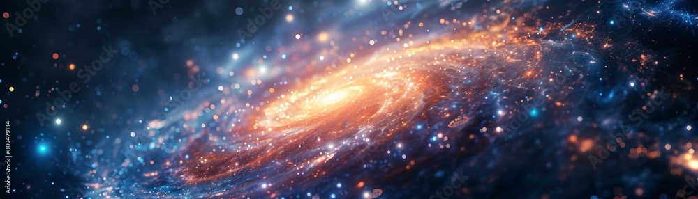 Swirling galaxy abstract background, ideal for cosmic and spacethemed projects