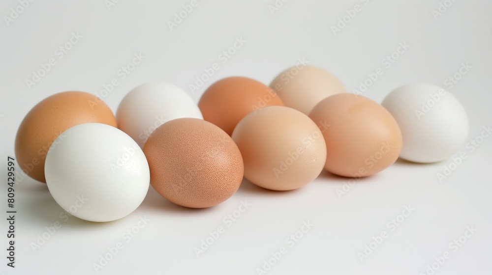 Chicken eggs on a white background. Chicken eggs on a white background.