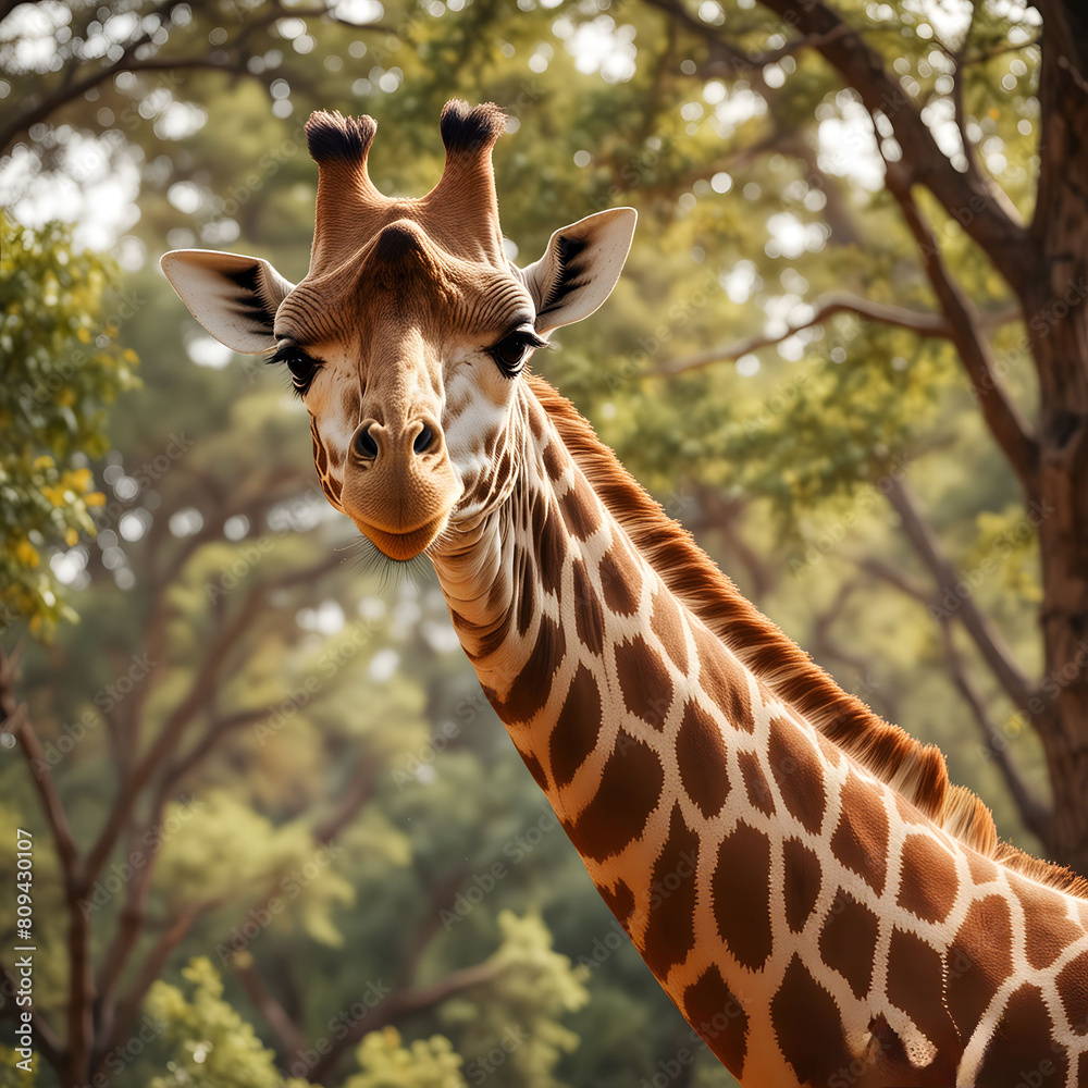 Obraz premium Wild Giraffe with long neck