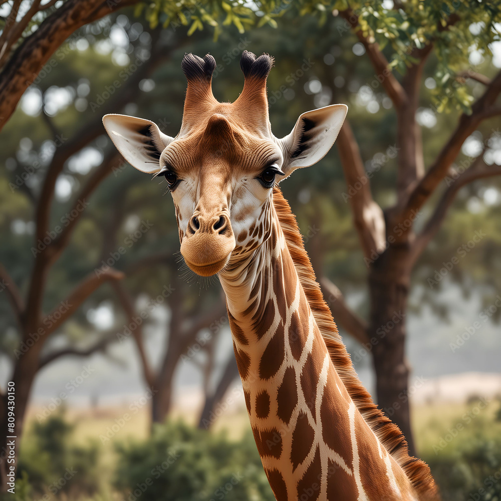 Obraz premium Wild Giraffe with long neck