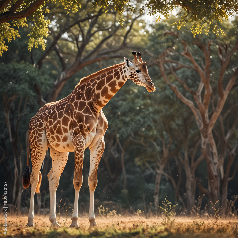 Obraz premium Wild Giraffe with long neck