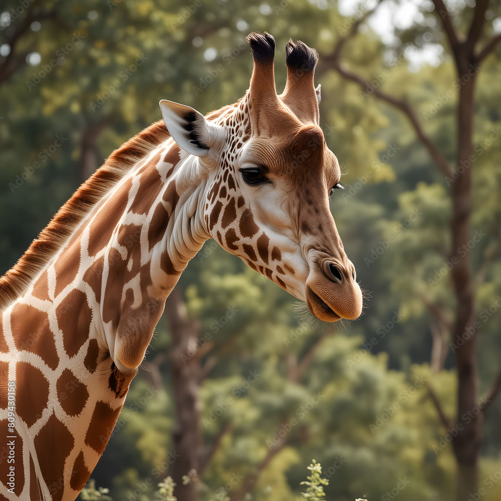 Obraz premium Wild Giraffe with long neck