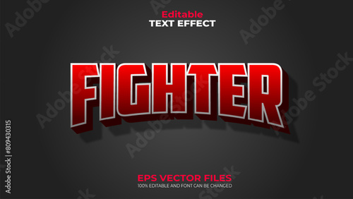 Fighter Futuristic EPS Editable Text Effect and font can be changed