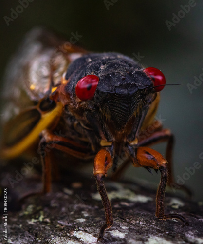 Cicada Face With Red Eyes