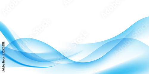 Abstract light blue wave background with curved lines modern design